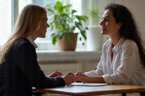 A coach providing feedback to a client after a practice session